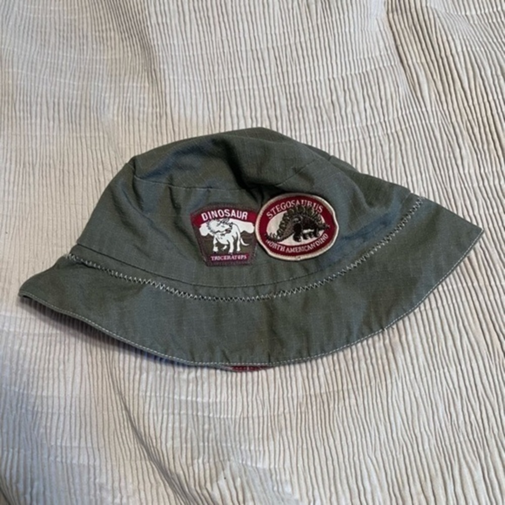 Koala kids. Dinosaur bucket hat reversible to plaid with dinosaur 36/48 months